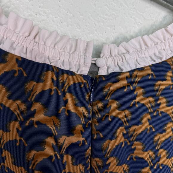 Maeve Dress Women XL Horse Bit Puff Sleeve Mini Western Equestrian Derby Anthro - Picture 9 of 14